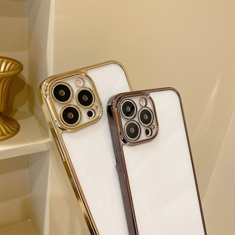 For iPhone 12 Pro Electroplated Transparent Glass Phone Case