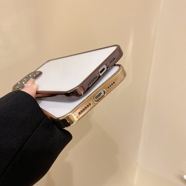 For iPhone 12 Electroplated Transparent Glass Phone Case