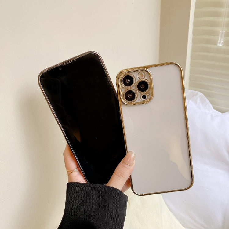 For iPhone 12 Electroplated Transparent Glass Phone Case
