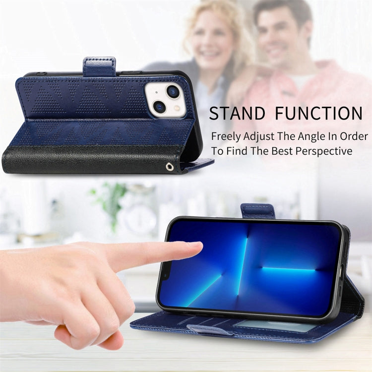 For iPhone 13 Grid Leather Flip Phone Case