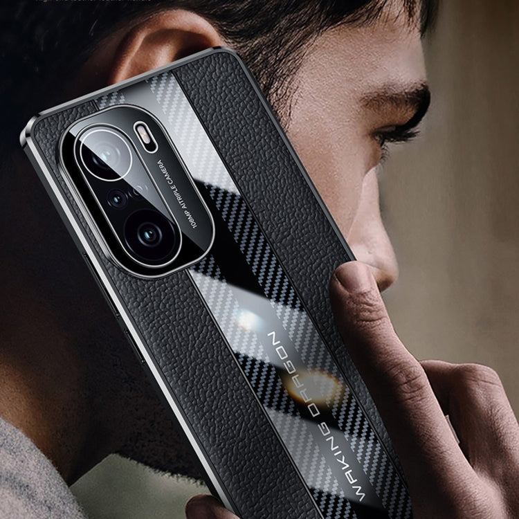 For Xiaomi Civi Racing Car Design Leather Electroplating Process Anti-fingerprint Protective Phone Case(Black)