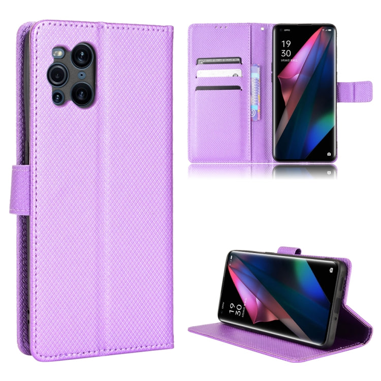 For OPPO Find X3 / Find X3 Pro Diamond Texture Leather Phone Case