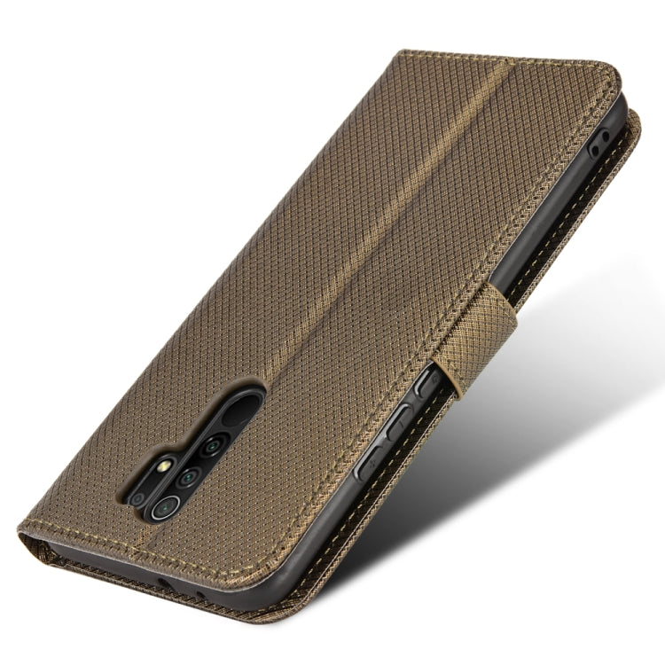 For Xiaomi Redmi 9 Diamond Texture Leather Phone Case
