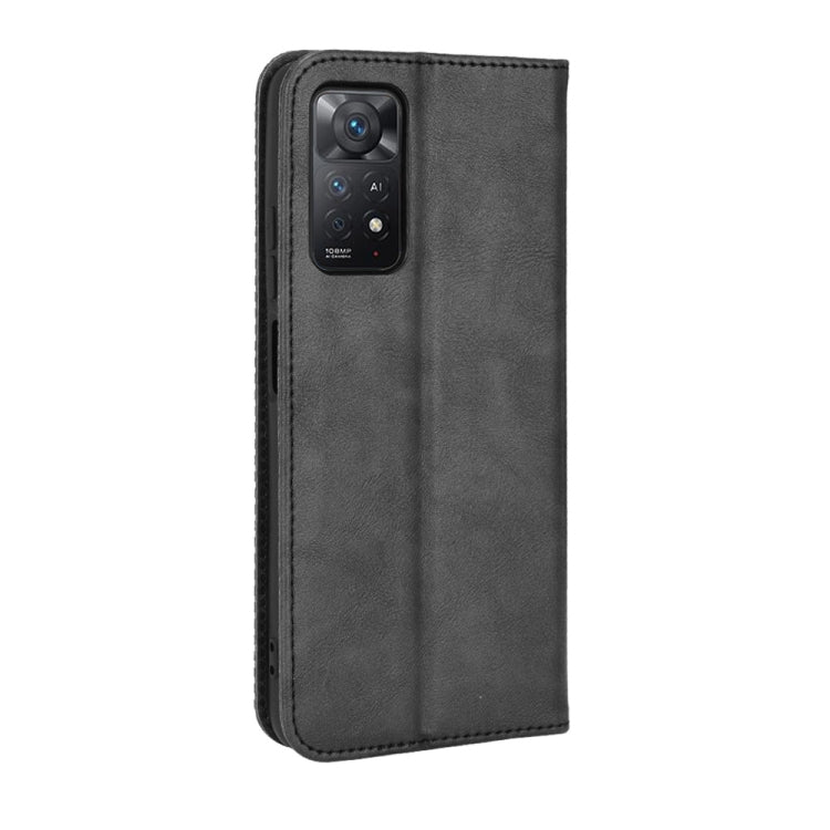 For Xiaomi Redmi Note 11 Pro 4G / 5G Overseas Version Magnetic Buckle Retro Crazy Horse Leather Phone Case