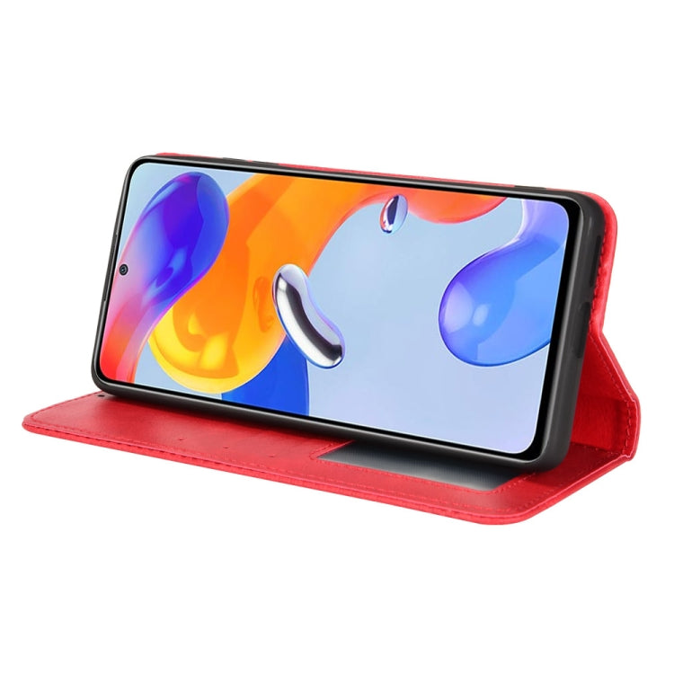 For Xiaomi Redmi Note 11 Pro 4G / 5G Overseas Version Magnetic Buckle Retro Crazy Horse Leather Phone Case
