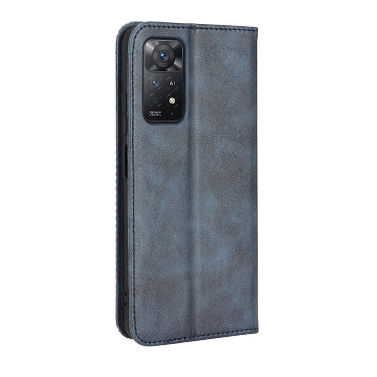 For Xiaomi Redmi Note 11 Pro 4G / 5G Overseas Version Magnetic Buckle Retro Crazy Horse Leather Phone Case