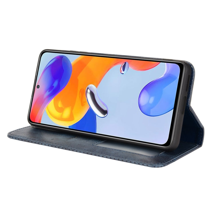 For Xiaomi Redmi Note 11 Pro 4G / 5G Overseas Version Magnetic Buckle Retro Crazy Horse Leather Phone Case