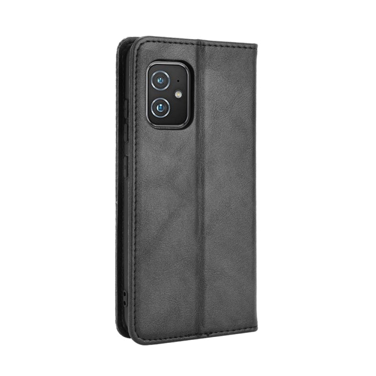 For Asus Zenfone 8 / 8Z Magnetic Buckle Retro Crazy Horse Leather Phone Case
