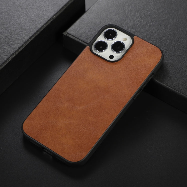 For iPhone 13 Pro Cowhide Texture PU Phone Case