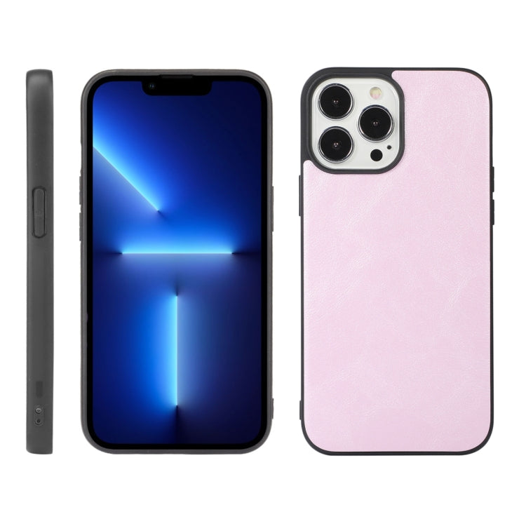 For iPhone 13 Pro Max Cowhide Texture PU Phone Case