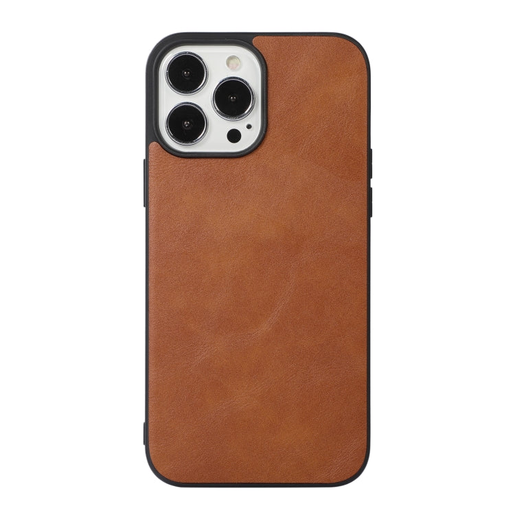 For iPhone 13 Pro Max Cowhide Texture PU Phone Case