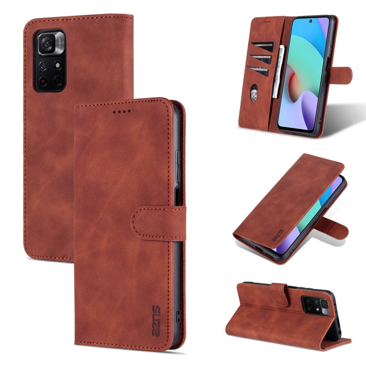 For Xiaomi Redmi Note 11 Pro Foreign Version AZNS Skin Feel Calf Texture Horizontal Flip Leather Phone Case