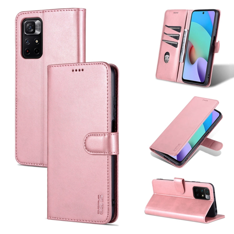 For Xiaomi Redmi Note 11 Pro Foreign Version AZNS Skin Feel Calf Texture Horizontal Flip Leather Phone Case