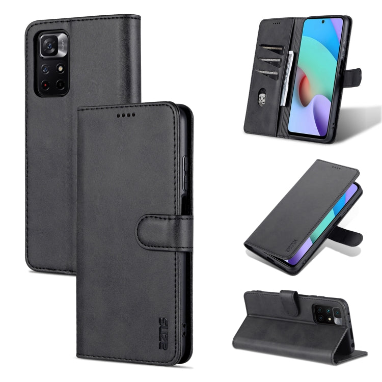 For Xiaomi Redmi Note 11 Pro Foreign Version AZNS Skin Feel Calf Texture Horizontal Flip Leather Phone Case