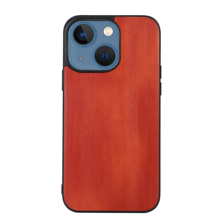 For iPhone 13 Yellow Cow Texture PU Phone Case