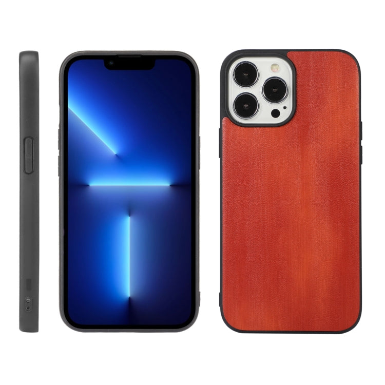 For iPhone 13 Pro Max Yellow Cow Texture PU Phone Case