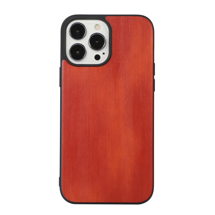 For iPhone 13 Pro Max Yellow Cow Texture PU Phone Case