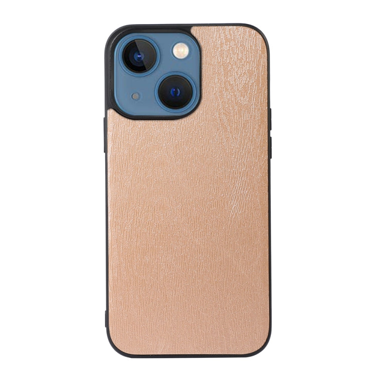 For iPhone 13 Wood Texture PU Phone Case