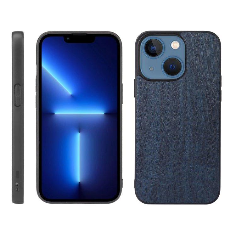 For iPhone 13 Wood Texture PU Phone Case