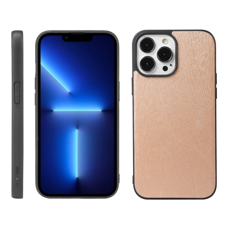 For iPhone 13 Pro Wood Texture PU Phone Case