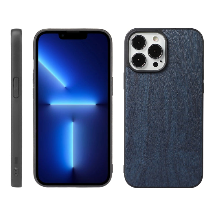 For iPhone 13 Pro Wood Texture PU Phone Case