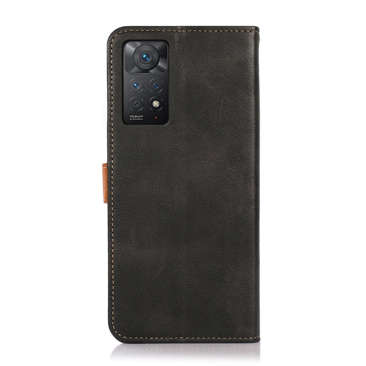 For Xiaomi Redmi Note 11 4G/5G Foreign Version KHAZNEH Dual-color Cowhide Texture Flip Leather Phone Case