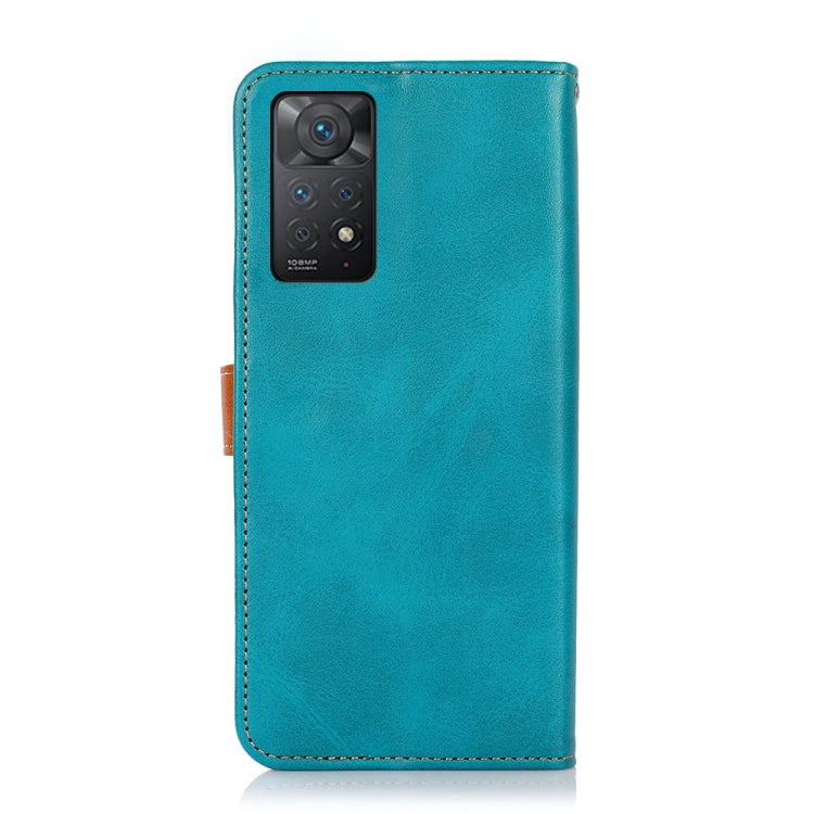 For Xiaomi Redmi Note 11 4G/5G Foreign Version KHAZNEH Dual-color Cowhide Texture Flip Leather Phone Case