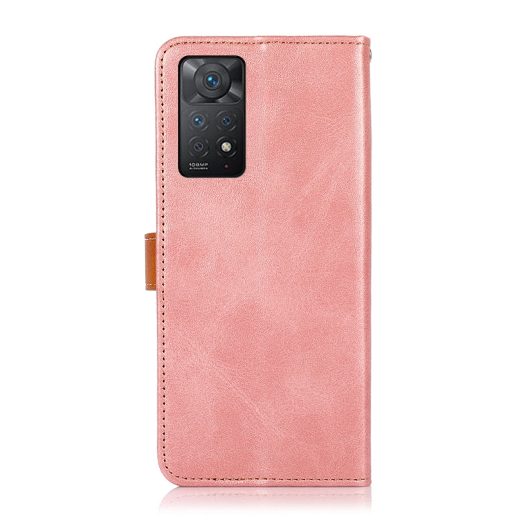 For Xiaomi Redmi Note 11 4G/5G Foreign Version KHAZNEH Dual-color Cowhide Texture Flip Leather Phone Case
