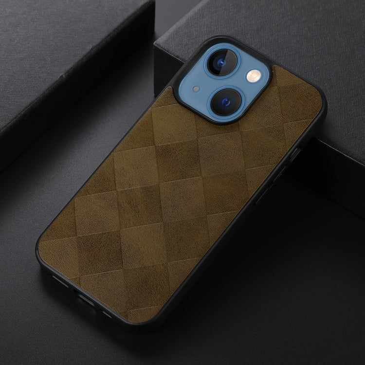 For iPhone 13 Weave Plaid PU Phone Case