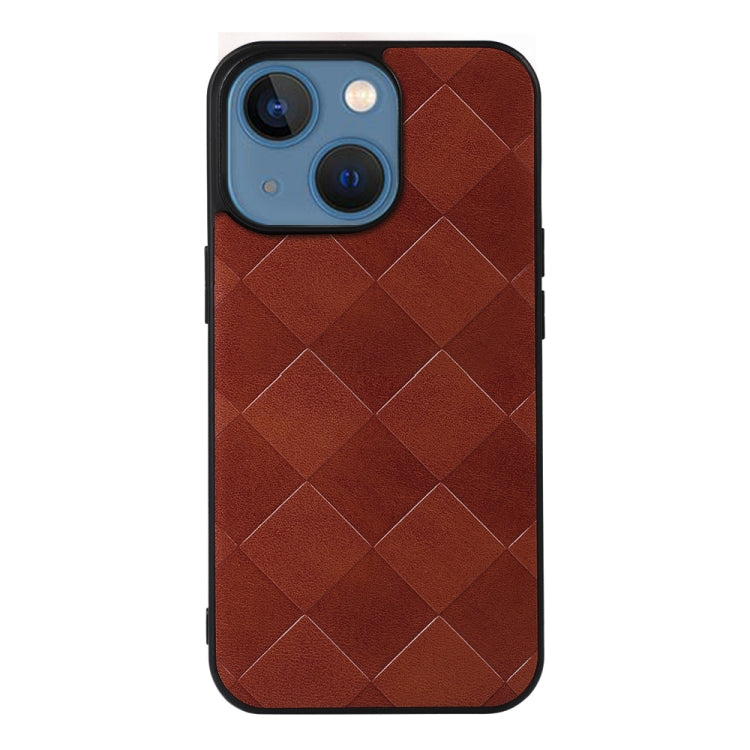 For iPhone 13 Weave Plaid PU Phone Case