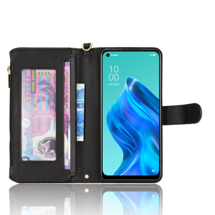 For OPPO Reno5 A Litchi Texture Zipper Leather Phone Case