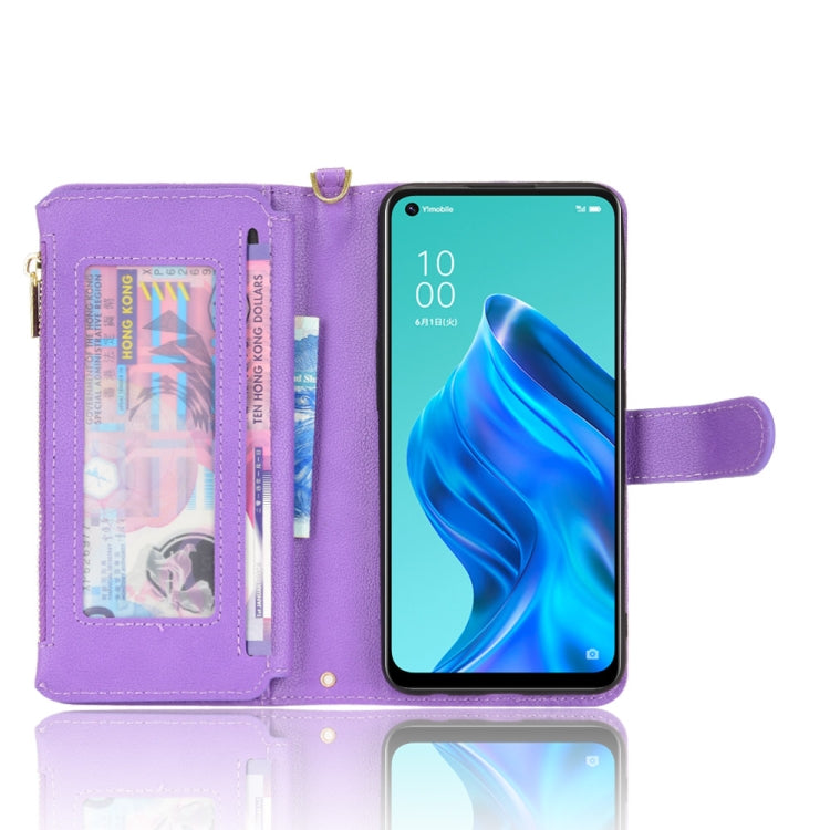 For OPPO Reno5 A Litchi Texture Zipper Leather Phone Case