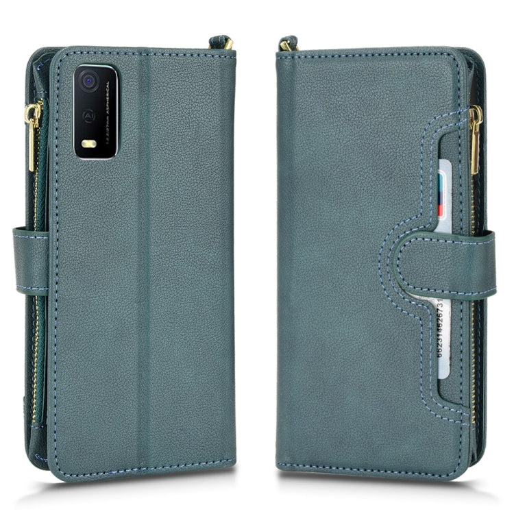 For vivo Y3s 2021 Litchi Texture Zipper Leather Phone Case