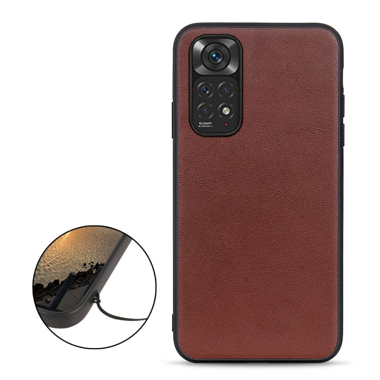 For Xiaomi Redmi Note 11 4G Global / Note 11S Accurate Hole Sheep Texture Leather Shockproof Phone Case