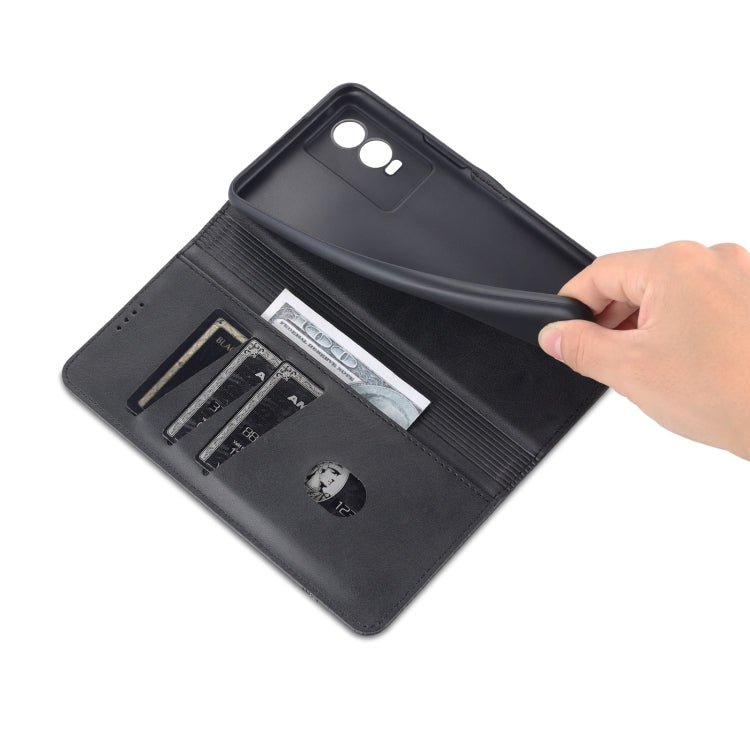 For vivo Y76s / Y74s AZNS Magnetic Calf Texture Leather Phone Case