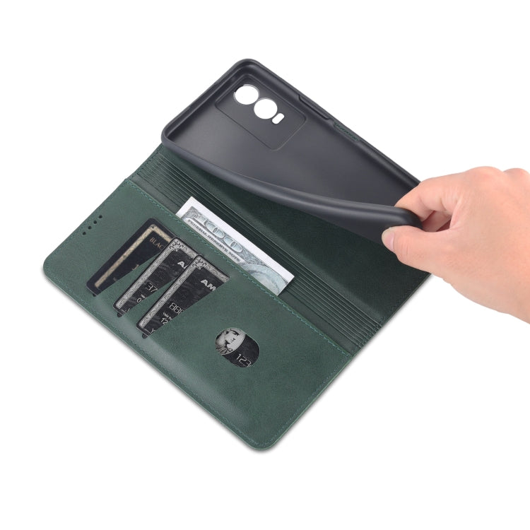 For vivo Y76s / Y74s AZNS Magnetic Calf Texture Leather Phone Case