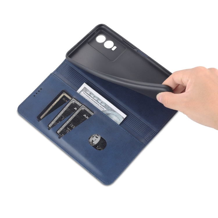 For vivo Y76s / Y74s AZNS Magnetic Calf Texture Leather Phone Case