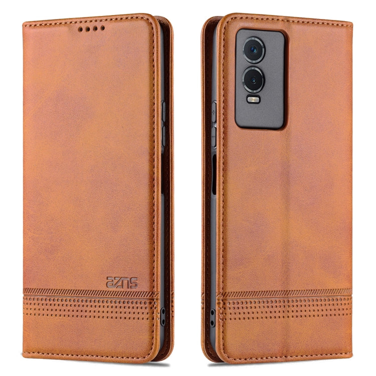 For vivo Y76s / Y74s AZNS Magnetic Calf Texture Leather Phone Case