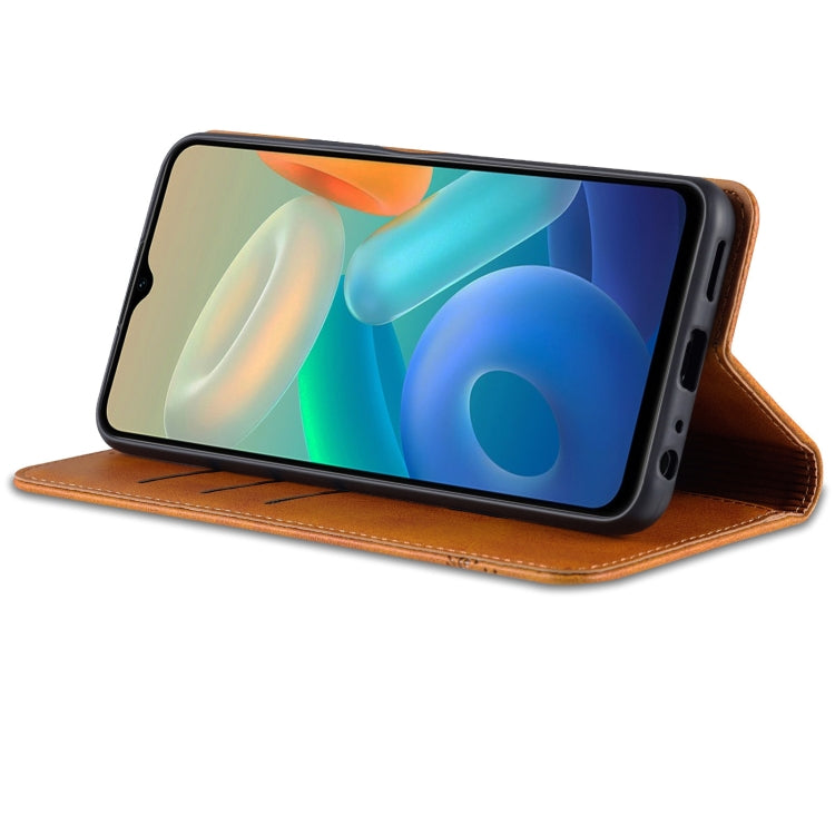 For vivo Y76s / Y74s AZNS Magnetic Calf Texture Leather Phone Case