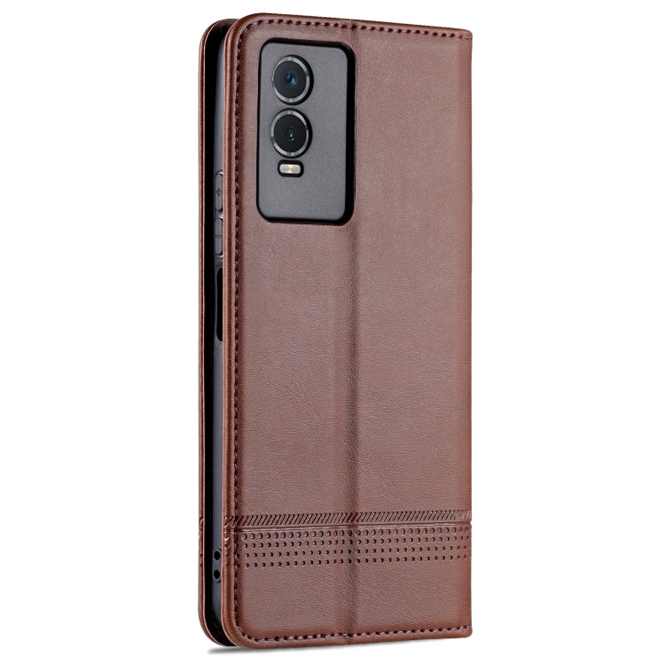 For vivo Y76s / Y74s AZNS Magnetic Calf Texture Leather Phone Case