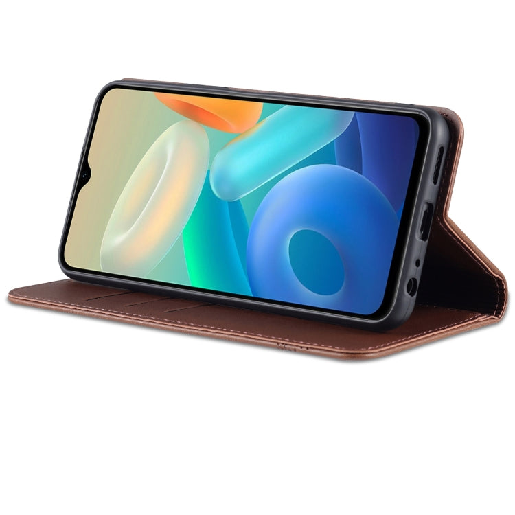 For vivo Y76s / Y74s AZNS Magnetic Calf Texture Leather Phone Case