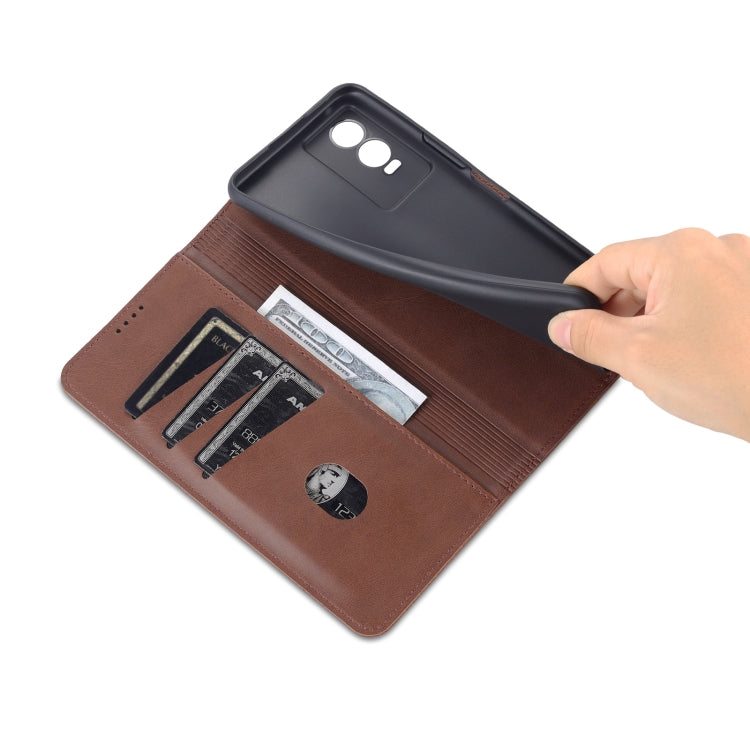 For vivo Y76s / Y74s AZNS Magnetic Calf Texture Leather Phone Case