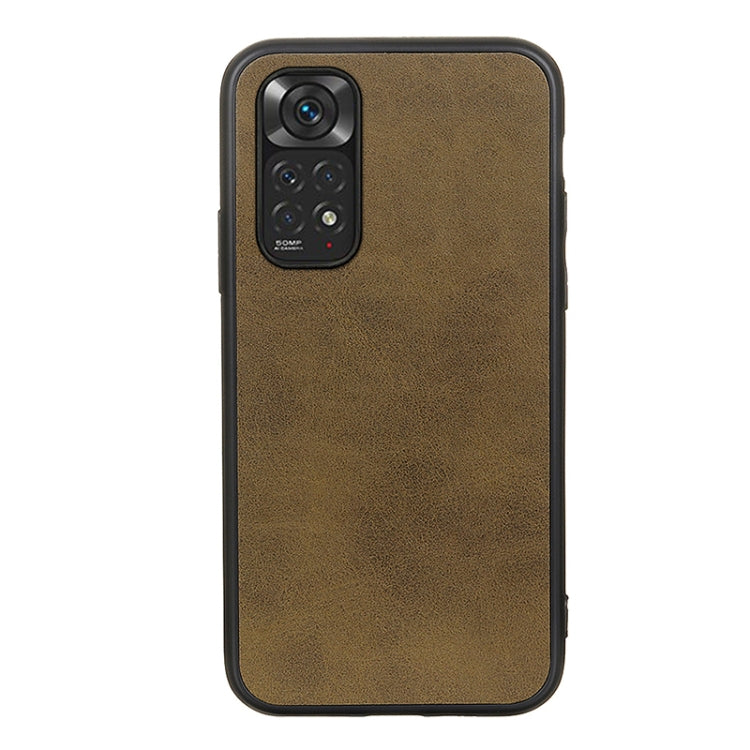 For Xiaomi Redmi Note 11 4G Global / Note 11S Accurate Hole Two-color Calf Texture Shockproof Phone Case
