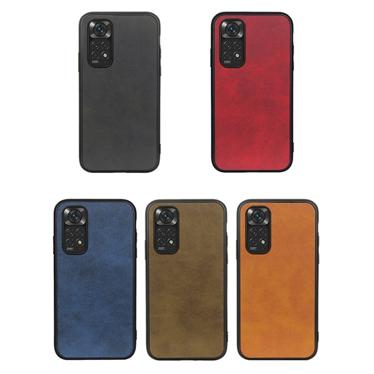 For Xiaomi Redmi Note 11 4G Global / Note 11S Accurate Hole Two-color Calf Texture Shockproof Phone Case