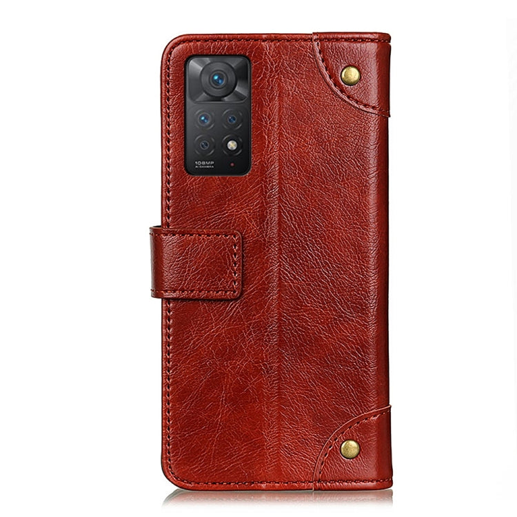 For Xiaomi Redmi Note 11 Pro 5G / 4G / Note 11 Pro+ 5G Foreign Version Copper Buckle Nappa Texture Leather Phone Case