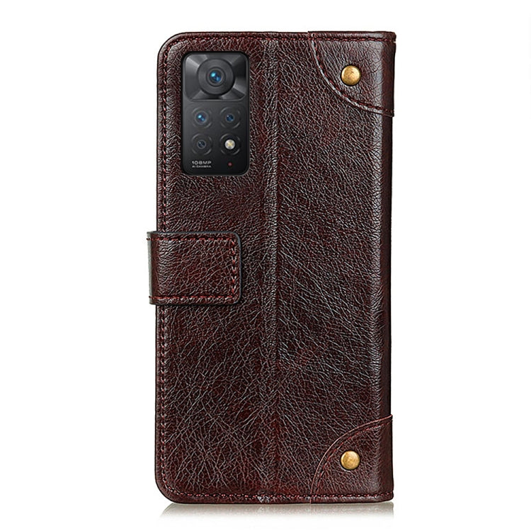 For Xiaomi Redmi Note 11 Pro 5G / 4G / Note 11 Pro+ 5G Foreign Version Copper Buckle Nappa Texture Leather Phone Case