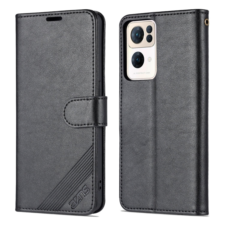 For OPPO Reno7 Pro 5G AZNS Sheepskin Texture Flip Leather Phone Case