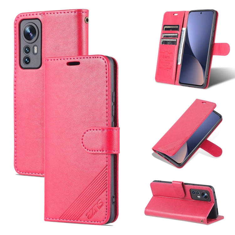 For Xiaomi 12 5G AZNS Sheepskin Texture Flip Leather Phone Case
