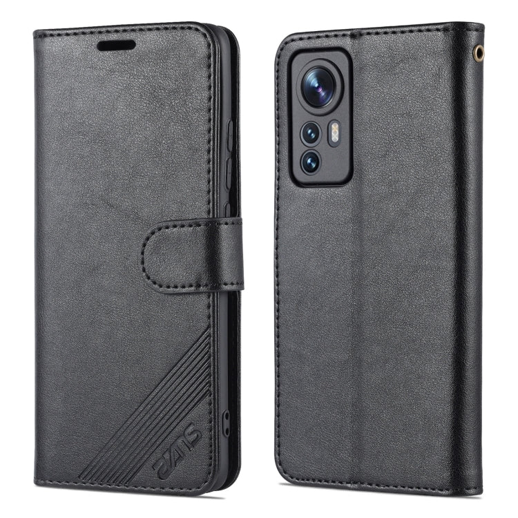 For Xiaomi 12 5G AZNS Sheepskin Texture Flip Leather Phone Case