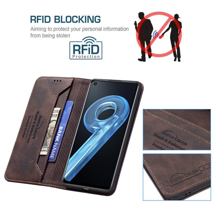 For OPPO A36 4G / A96 4G / A76 4G / K10 4G / Realme 9i Magnetic RFID Blocking Anti-Theft Leather Phone Case